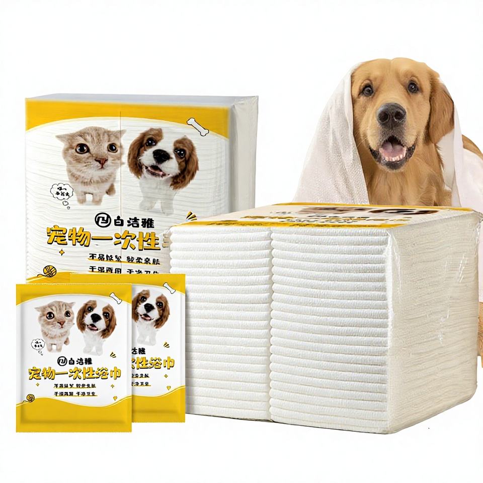 Disposable Pet Towel Thickened Large Size Travel Portable Dog Cat Bath Towel Highly Absorbent Cleaning Supplies