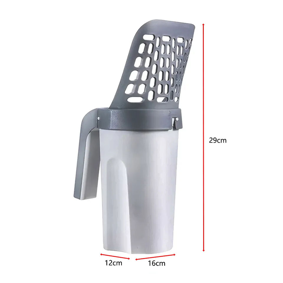 Durable Portable Integrated Cat Litter Shovel and High Capacity Kitten Cat Litter Scooper With Poop Bags Pet Cleaning Supplies