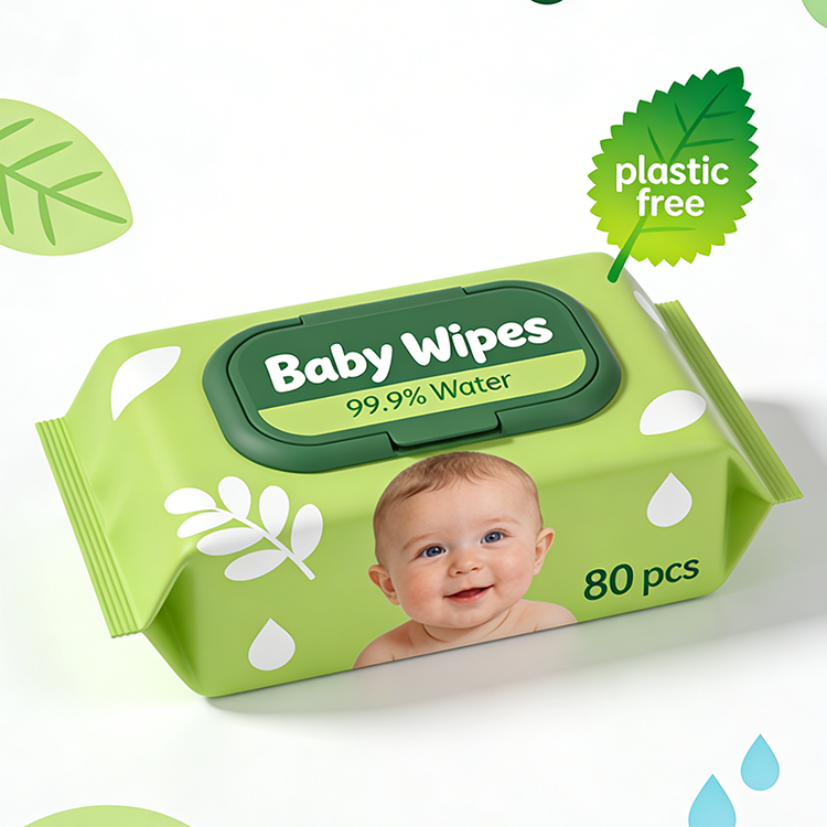 Organic Biodegradable Cotton Bamboo Baby Wipes Water Based 99% Water Natural Sensitive Flushable Edible Grade Manufacturer