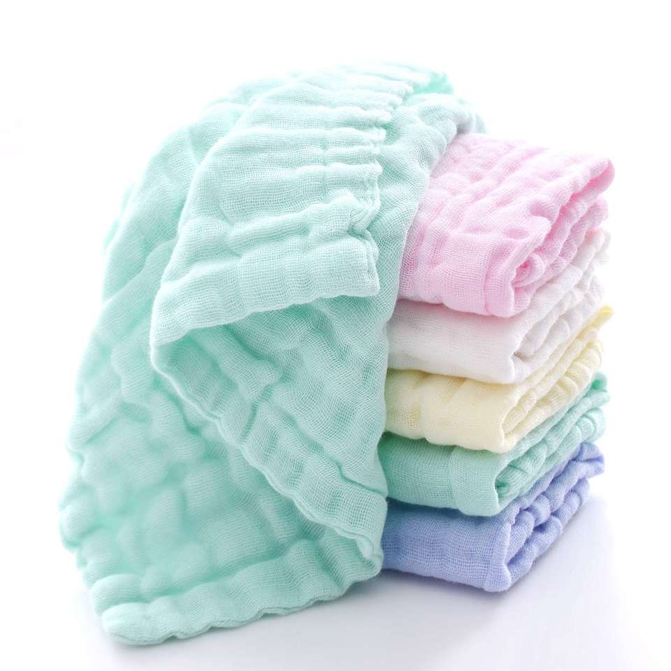 6 Pack Extra Soft Absorbent Organic Muslin Cotton Spandex Burp Rags Baby Burp Towel/Clothes/Washcloth With Home Pattern for Kids