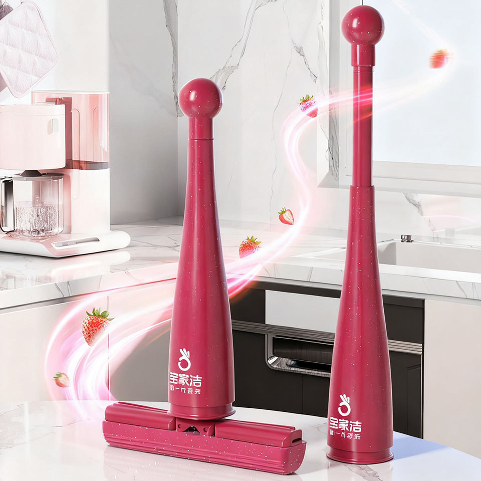 Jesun Compact Self-Wringing Mini Mop Foldable Self-Squeeze Sponge Mop Head for Cleaning Kitchen Counters Tables and Glass