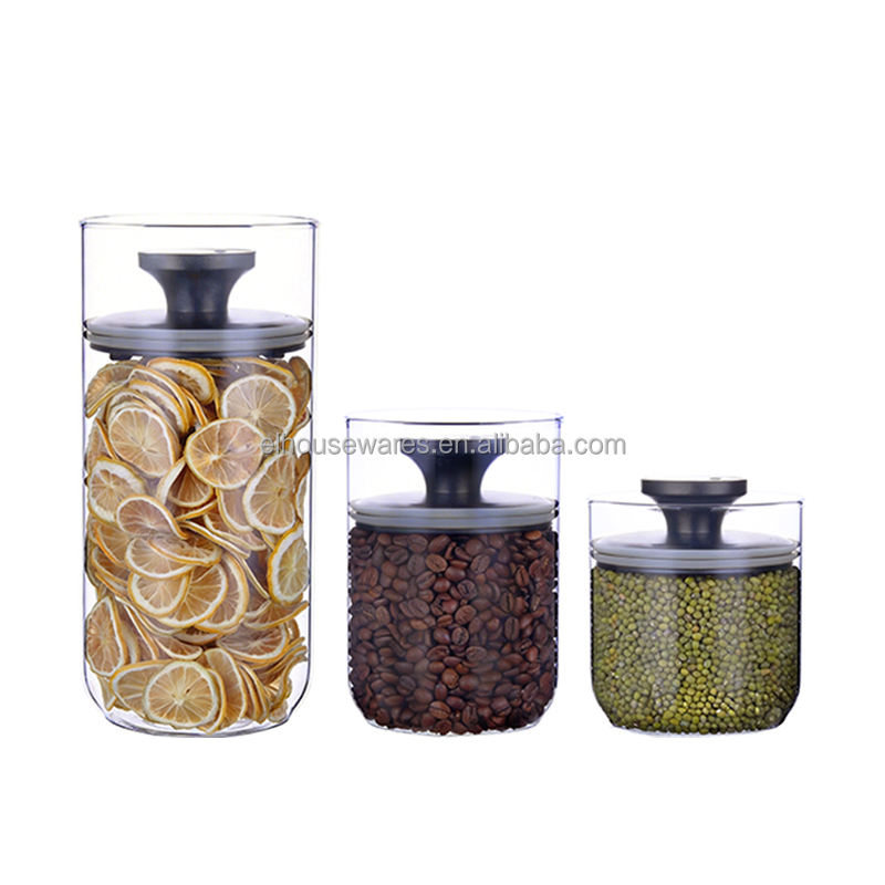 Easylife Modern Kitchen Air-Reducer Vacuum Borosilicate Glass Storage Jar Household Food Storage Freshness Preservation Easy