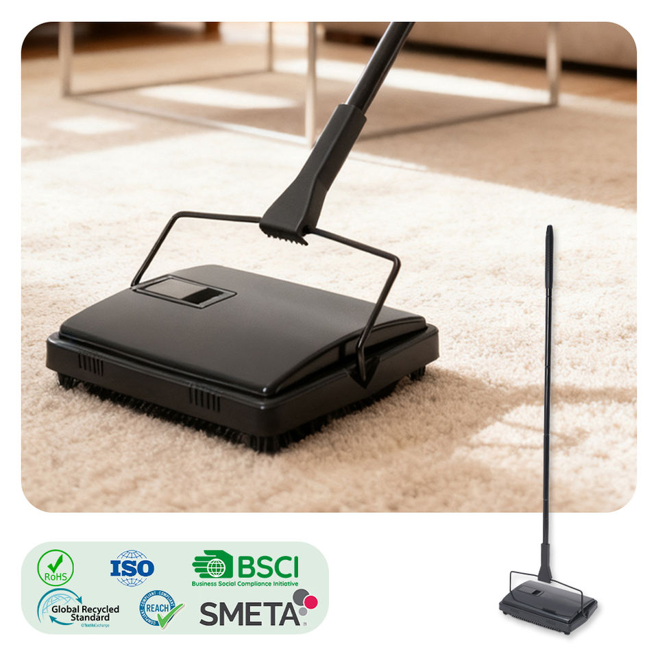 Manual Carpet Sweeper Self Standing Household Cleaning Tool Eco Friendly Manual Floor Sweeper for Carpets