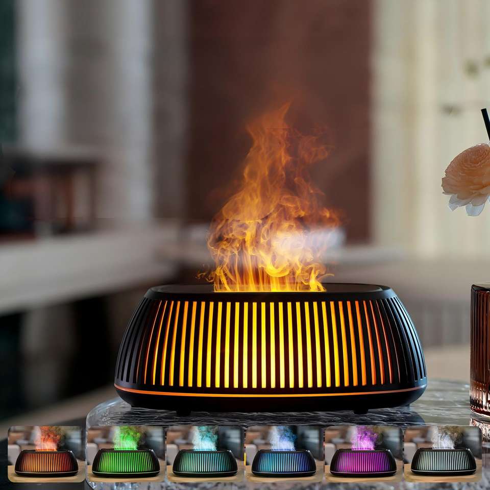 New Arrival Desktop Humidifier Household Small USB Diffuser Creative Spray Machine Colorful Flame Humidifier