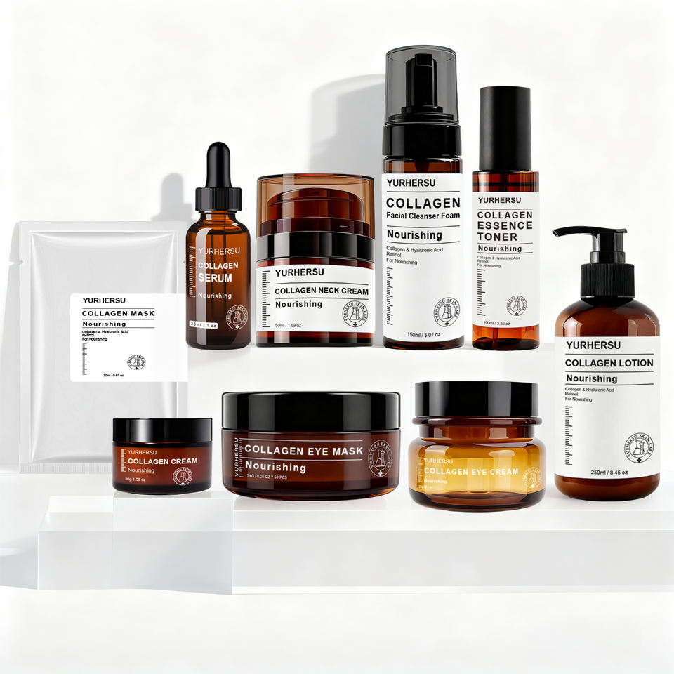 OEM ODM Private Label Collagen with Retinol Skincare Anti-Aging Firming Facial Kit Anti-Wrinkles Fine Lines Lifting Moisturizing