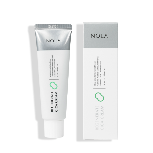 NOLA Korean Skin Care Cream 50ml CICA & Niacinamide Moisturizer for Face Body Barrier Strengthening Soothing Acne Skin Recovery