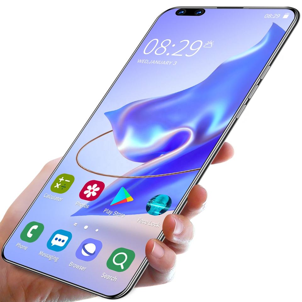 2021 New 7.2 Inch Full Display Deca Core LCD SmartPhone Dual SIM Android 11 P60 Pro Cell Phone 16GB + 512GB Mobile Phone