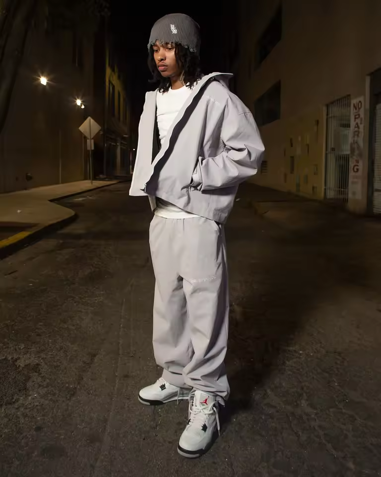 Running Pants Set Loose Sportswear Street Style Casual Windproof Nylon Sports Set Men's Jacket and Runner Two-piece Set