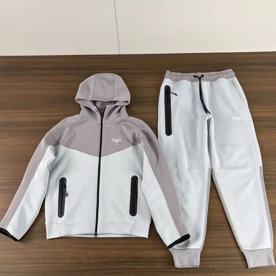 2026 New Custom Logo Tech Fleech HOODIE Jacket Men's Jogging Two Piece Set Suit Sportswear Casual Tracksuit Men Suits Windrunner