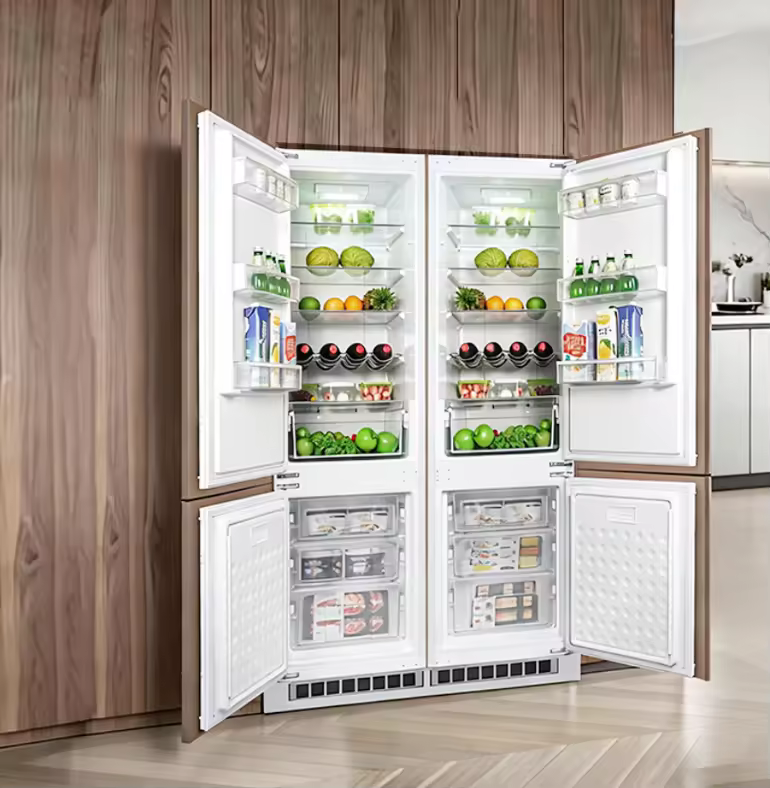 BCD-238WE Stainless Steel Frost-Free Electric Refrigerator 238L Capacity Top-Frezer Design Energy Efficient Household Hotel Use
