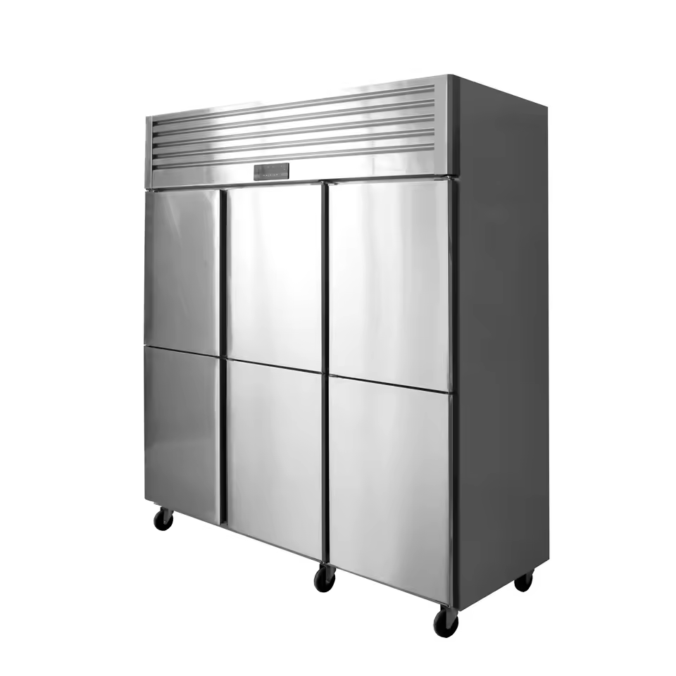 Hotel Restaurant Kitchen Four/Six-door Refrigerator Direct-cooled Commercial Upright Stainless Steel Double-temperature Fridge
