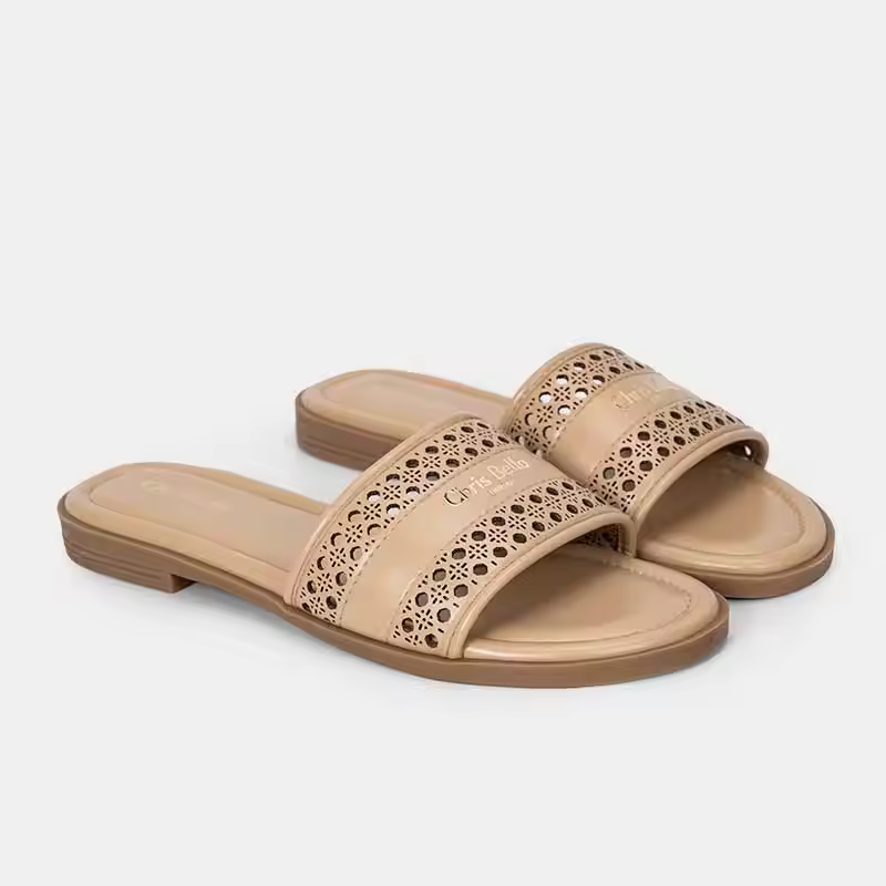 Chrisbella Brand Elegant Pu Leather Women's Summer Sandals Femme 2026 Luxury Casual Shoes Women Sandals Flat Sandals for Women