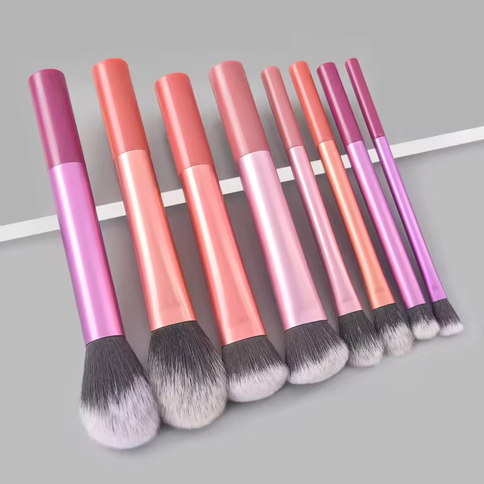 8pcs Portable Makeup Brush Set Colorful Cosmetic Tools 8pieces Eyeshadow Brushes for Women Wholesale Portable Make up Brush Kit