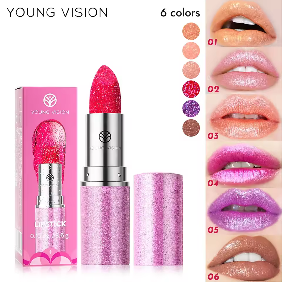 YOUNG VISION Chameleon Fine Glitter Lipstick Eyeshadow Multi-Purpose Professional High Quality Chemical Makeup 6 Colors