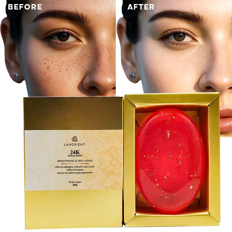 OEM Private Label Handmade Organic 24K Gold L-Glutathione Collagen Face Body Soap Bar Herbal Lightening Whitening Roses All Skin