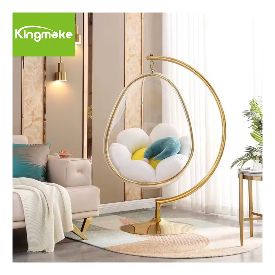 Beautiful Acrylic Bubble Chair Floor Standing Transparent Clear Hanging Bubble Chair Patio Swings