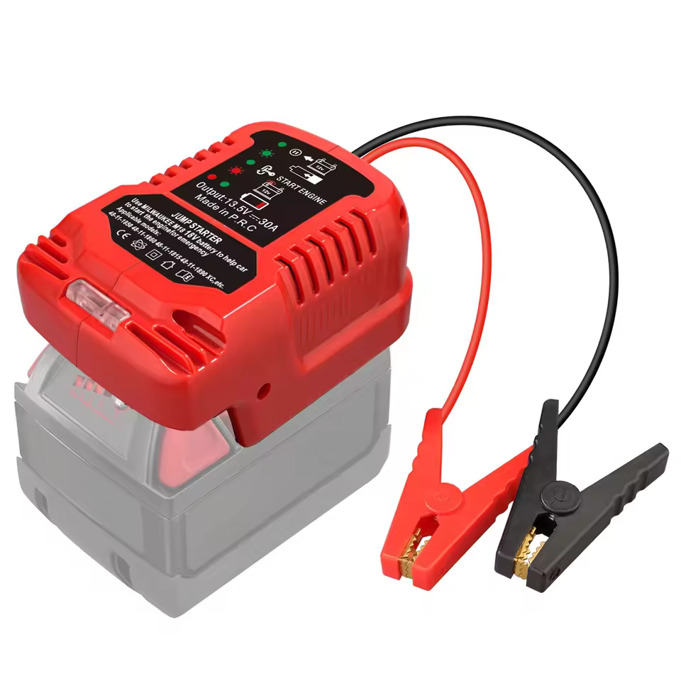 Car Jumper Start Adapter Jumper Cables for Milwaukee M-18 18V Battery for Jump Starting Auto Booster Car Using Tool Battery