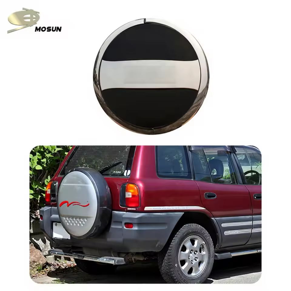 MOSUN Abs Spare Tire Cover Chrome Auto Parts 4x4 Wheel Cover Storage Bag for Toyota Rav-4 1996-2000