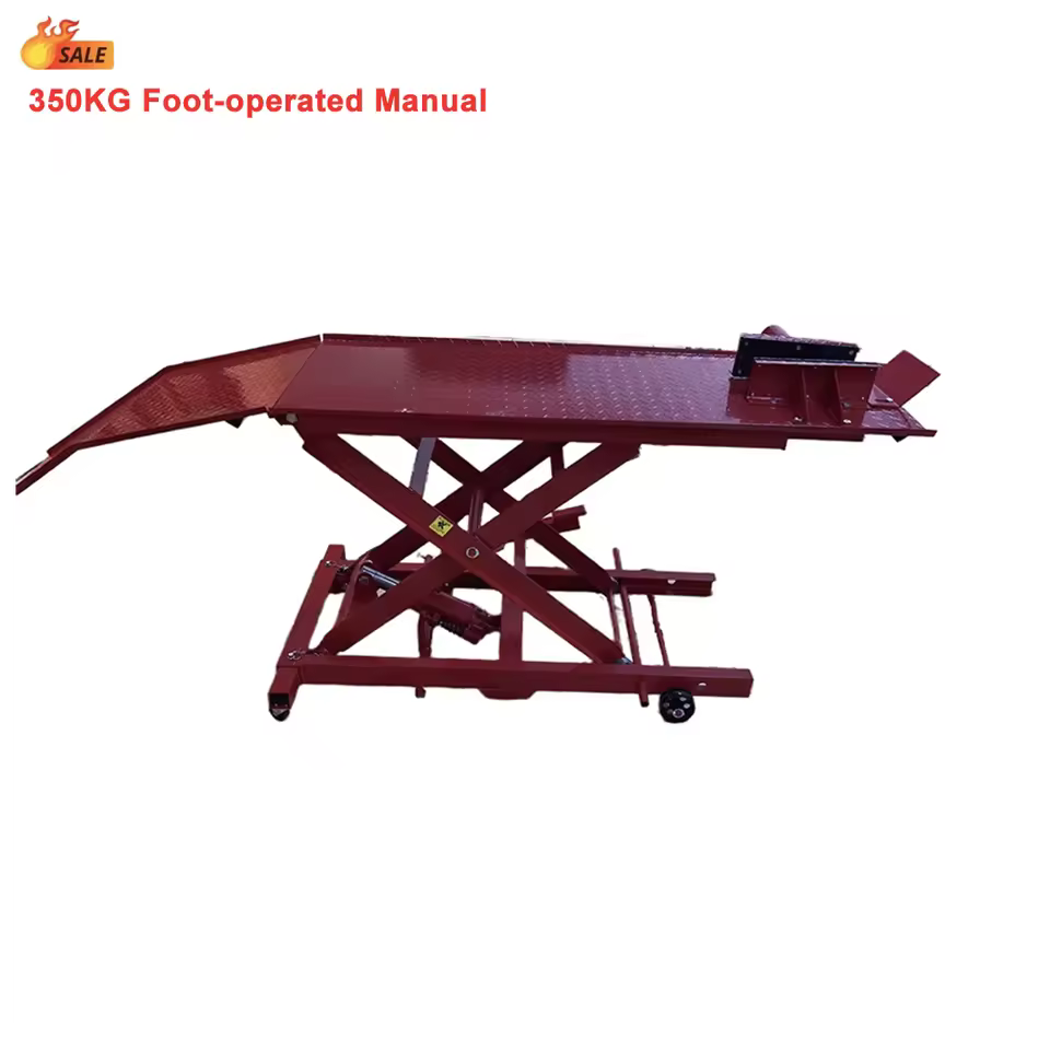 Easy Use High Quality 350KG Foot-operated Manual Motorcycle Scissor Lift Pneumatic Hydraulic Motorcycle Lift