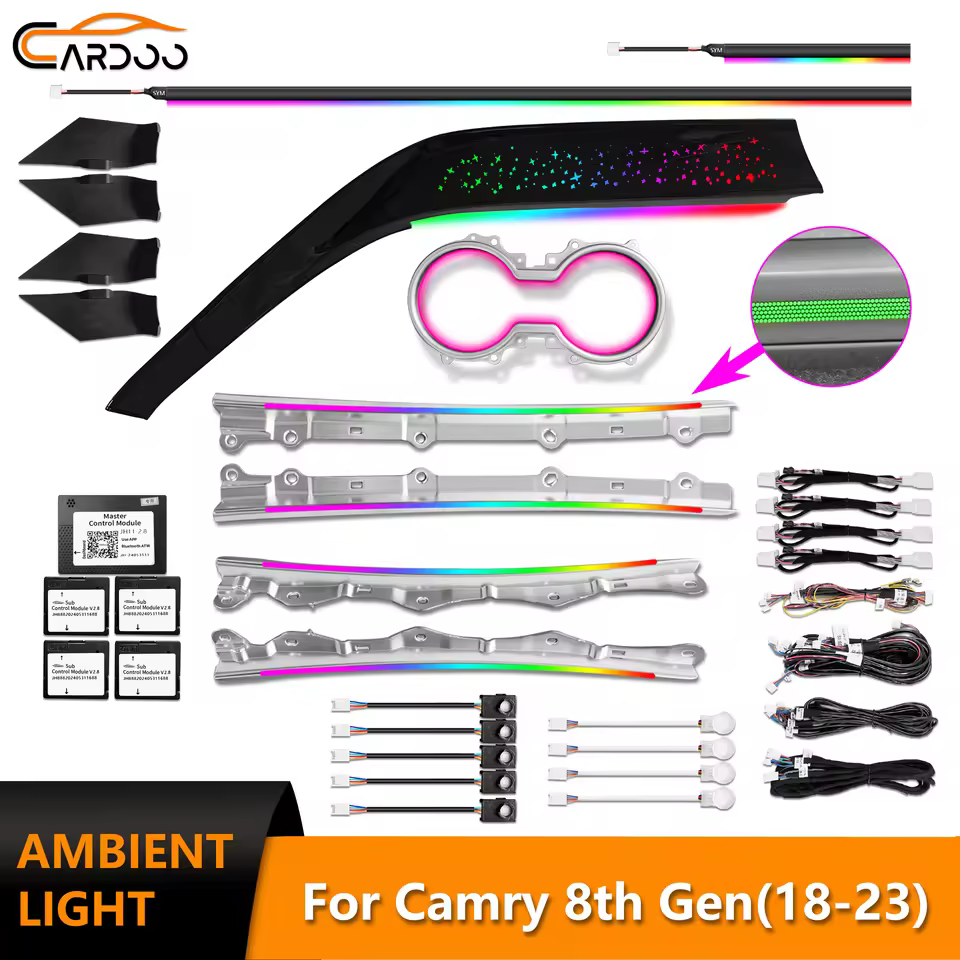 Dynamic Starry Ribbon Auto Interior Ambient Lighting for Toyota Camry 8th 2018-2023 Interior LED Light Accessories Upgrade Kits