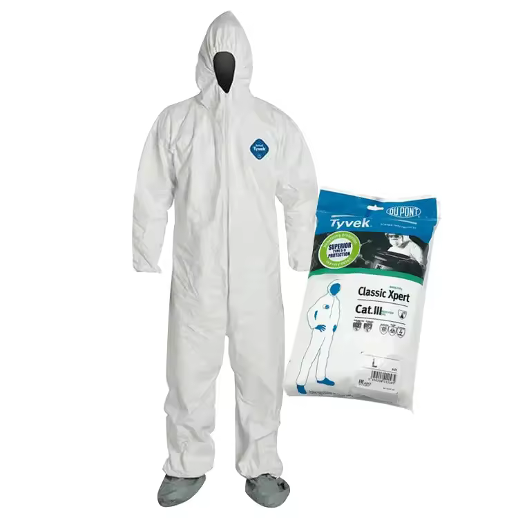 Tyvek Disposable Suit by Dupont with Elastic Wrists, Ankles and Hood for Tyvek 400, 1422A