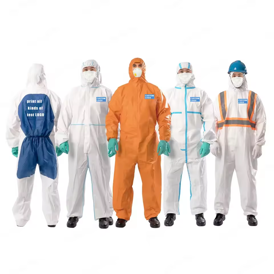 Factory High Quality Disposable Microporous Coverall Workwear Protective Clothing Waterproof  Coverall Customized LOGO