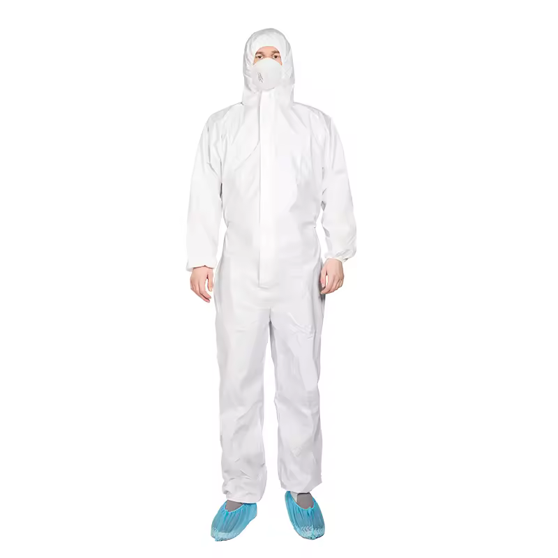 55g Type 5/6 SF Customized Workwear PPE Safety Clothing Waterproof Disposable Suits Nonwoven Microporous Coverall
