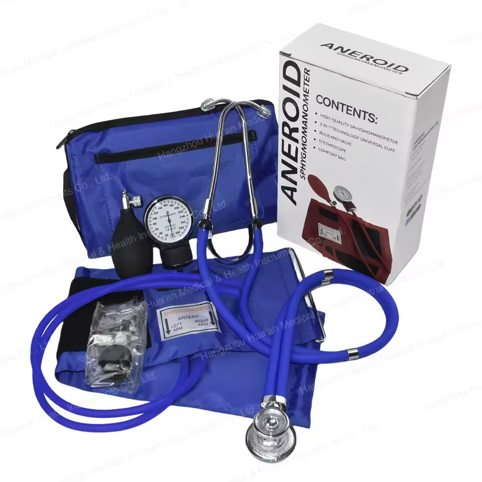 China Factory Nylon Manual Blood Pressure Monitor Upper Arm BP Machine Tensiometro Aneroid Sphygmomanometer With Stethoscope