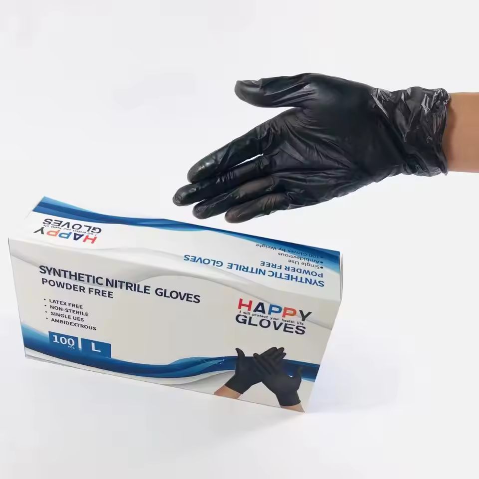 Durable Household Cleaning Black Color PVC Gloves Waterproof Kitchen Gloves