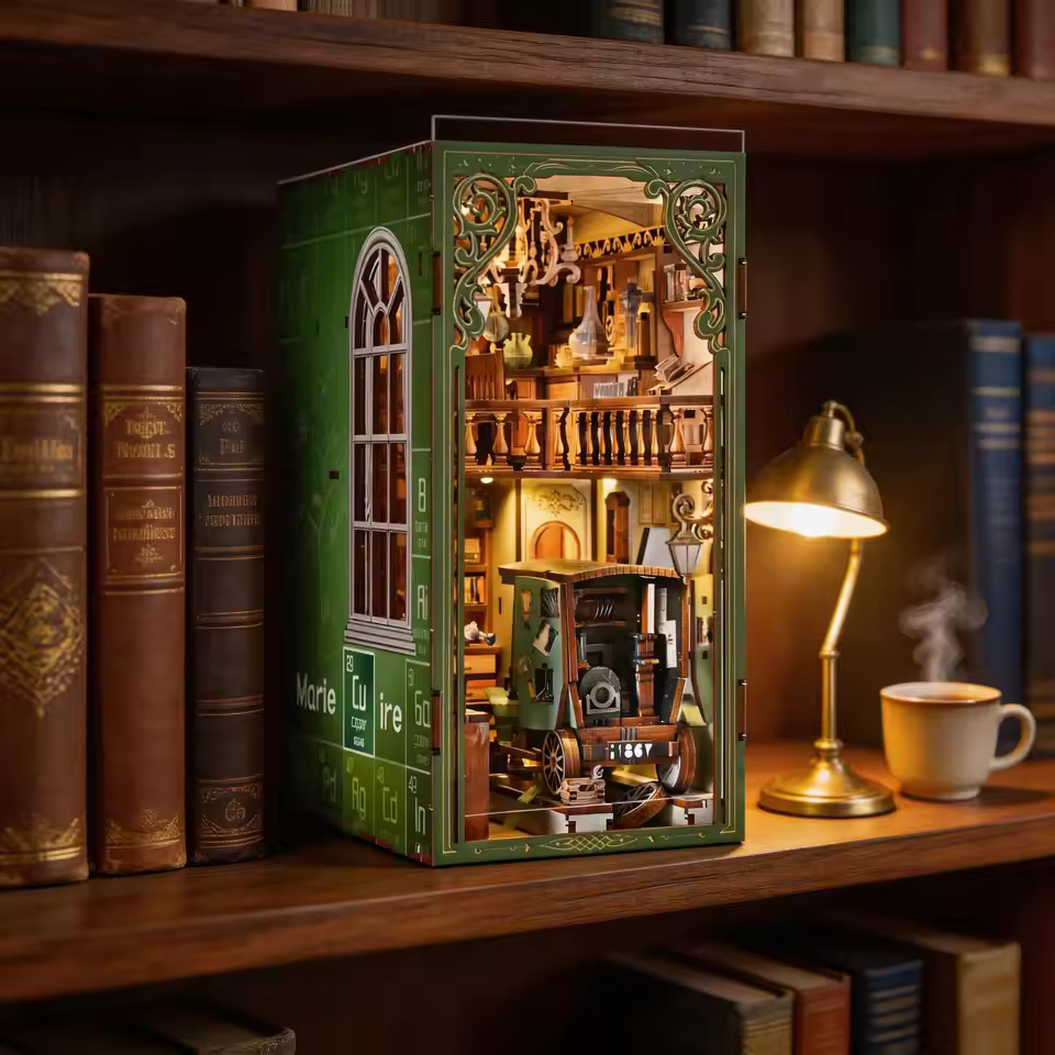 Factory Wholesale 3D Wooden Puzzle Mechanical Model Building Kit Precut Wood Eco Friendly Wood Adults Teens Bookshelf Decor