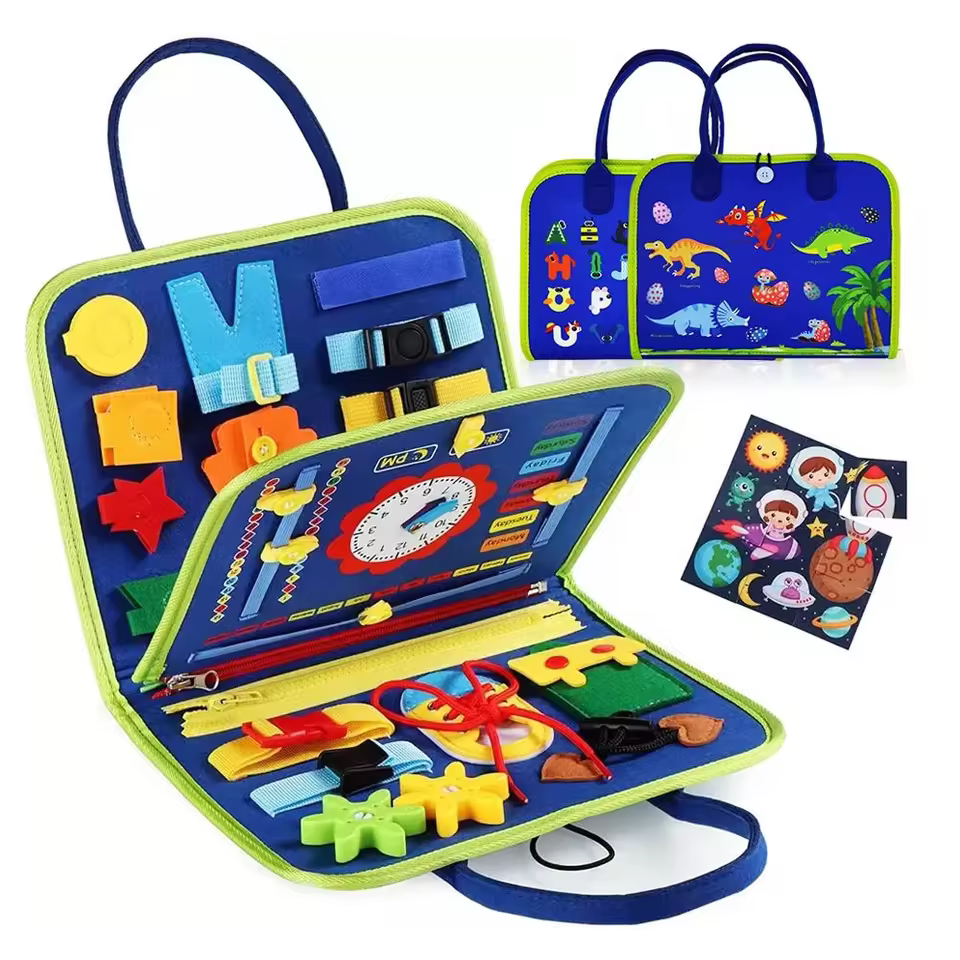 New Design Montessori Early Learning Educational Toys Kids Quiet Books Education Busy Board Cloth Book Felt Busy Board