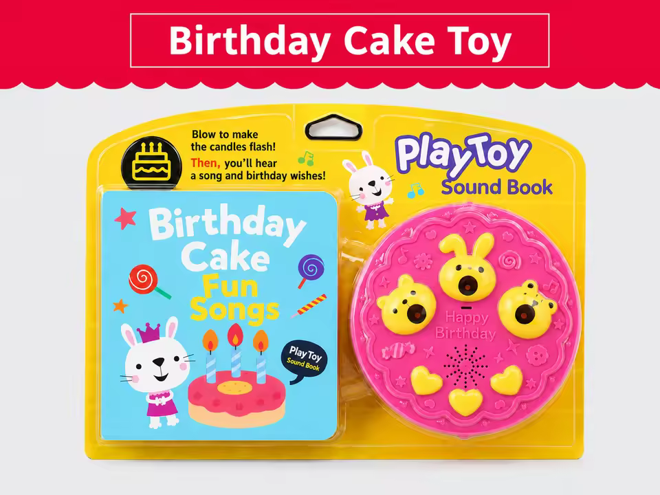 Kids Birthday Cake Sound Book Toy Interactive Musical Learning Toy with Birthday Song Light Up Cake Function OEM ODM Supplier