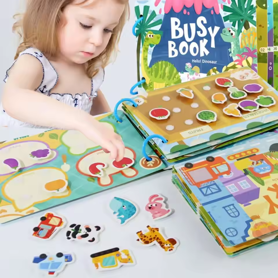 Educational Toys Preschool Kindergarten Busy Book with Stickers Activity Children's Picture Book