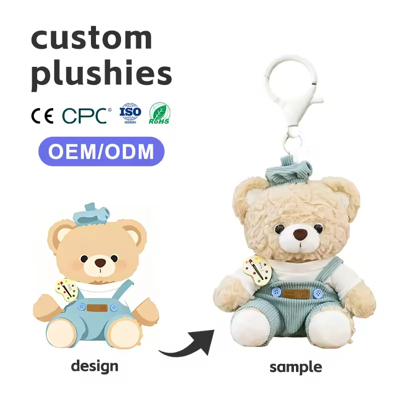 Mini Anime Custom Bear Football Soccer Plushies Key Chain Manufacturers Plush Toy Bulk Custom Design Plushie Keychain Custom