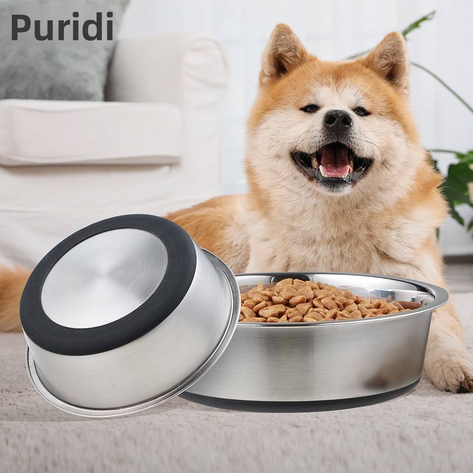 Wholesale Eco-Friendly Durable Custom Non-Slip Stainless Steel Dog Cat Water Dish Bowl with Modern Design and Large Capacity