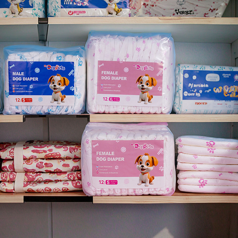 Wholesale Disposable Printed Cotton Female Dog Pet Supply Diapers Small Super Absorbent Soft Breathable Puppy Pads Training 3D