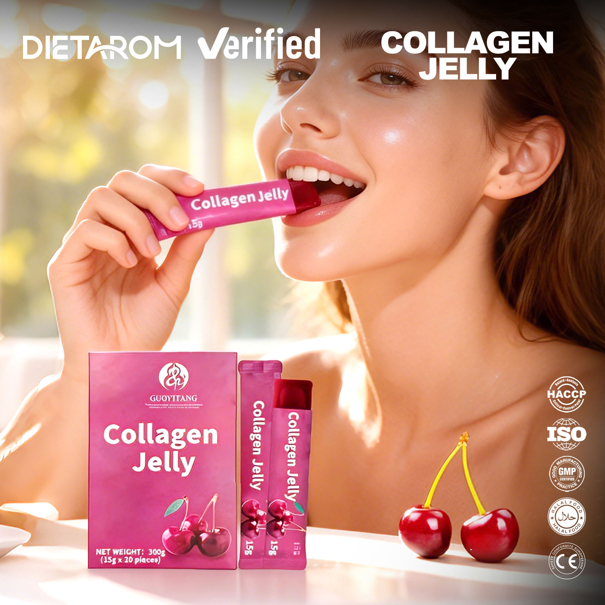 Guoyitang Collagen Jelly Stick Vitamin & Prebiotics Beauty Jelly for Health Support Dietary Supplement