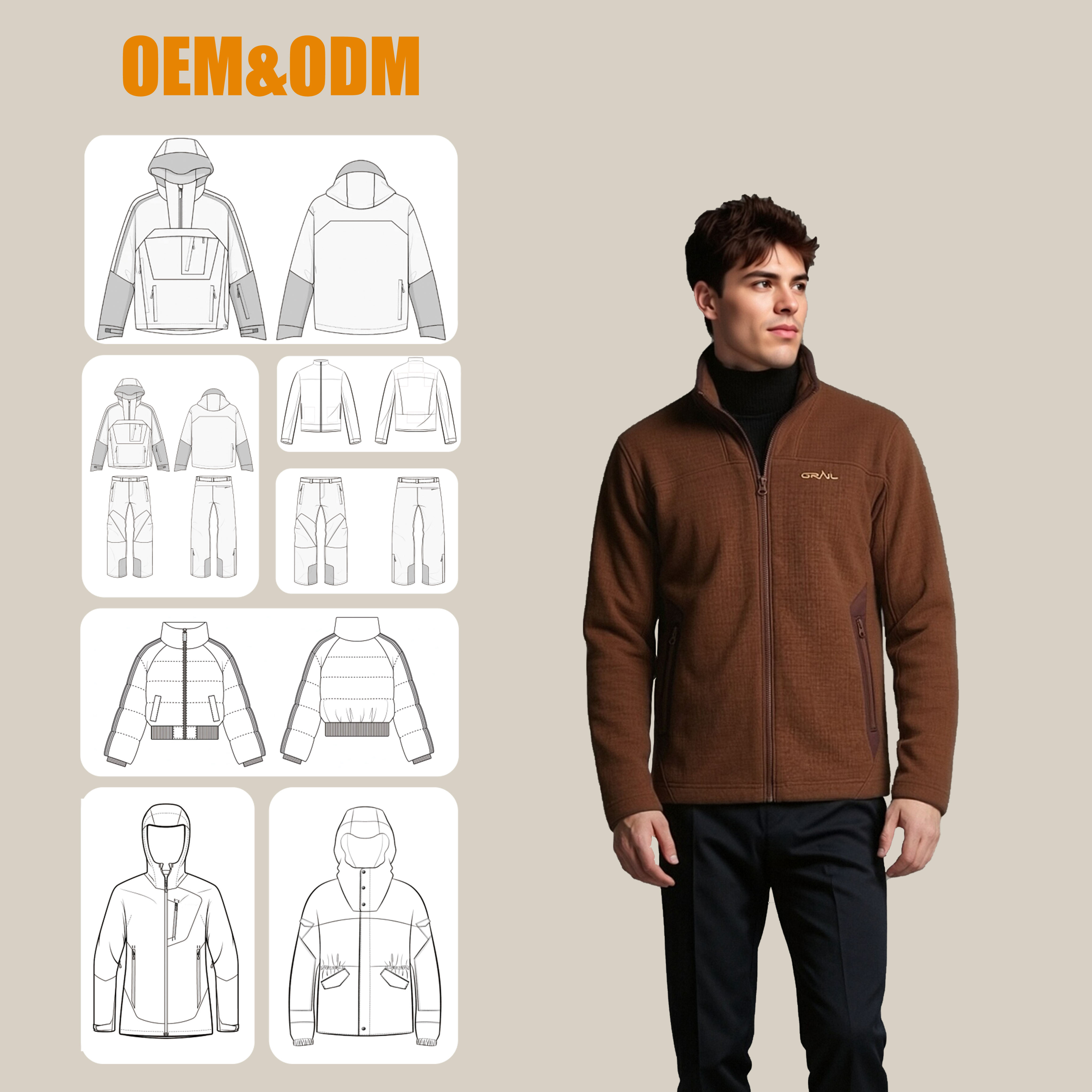 Men Windproof Fleece Jacket Stand Collar Outdoor Coat