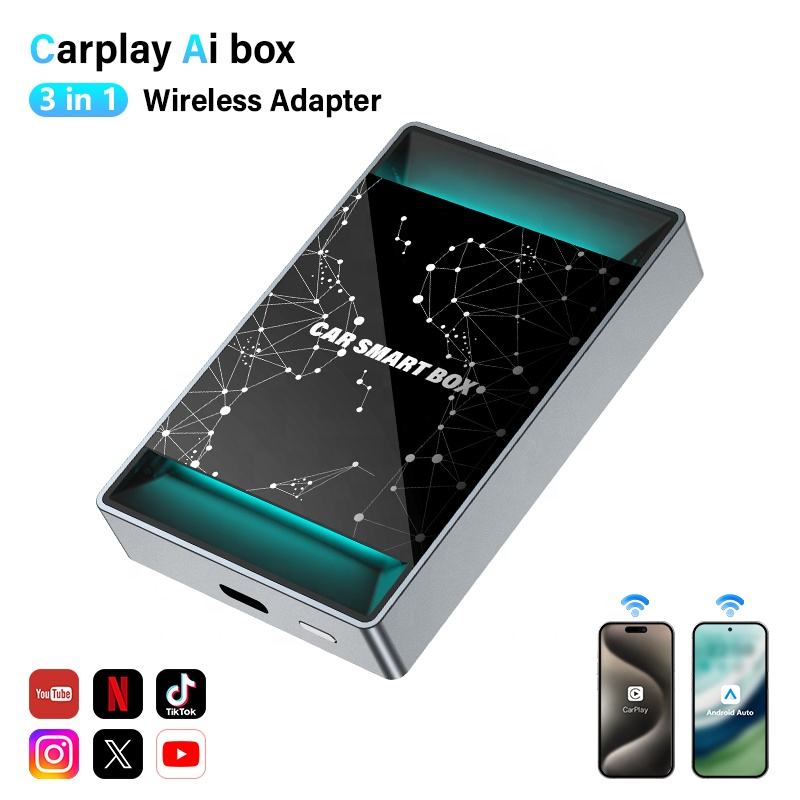 KYERE KY-4206 OEM Apple CarPlay AI Box 2+16GB Android Auto Adapter GPS Portable Universal 4K Video 5G WiFi USB/Bluetooth
