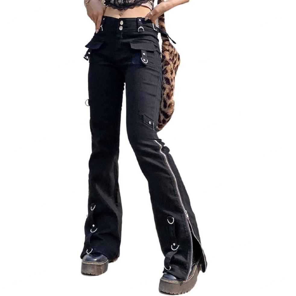 Women Gothic Y2K Low Waist Baggy Cargo Pants