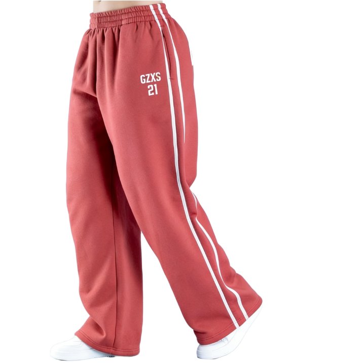 Women Mid Waist Loose Letter Stripe Jogger Sweatpants