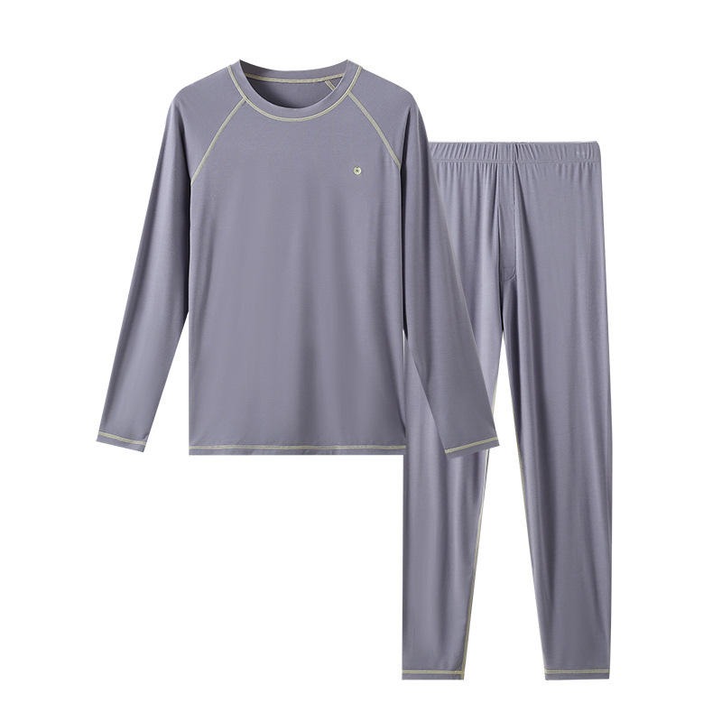 Youth autumn and winter ultra-thin flying velvet thermal underwear set antibacterial home clothes
