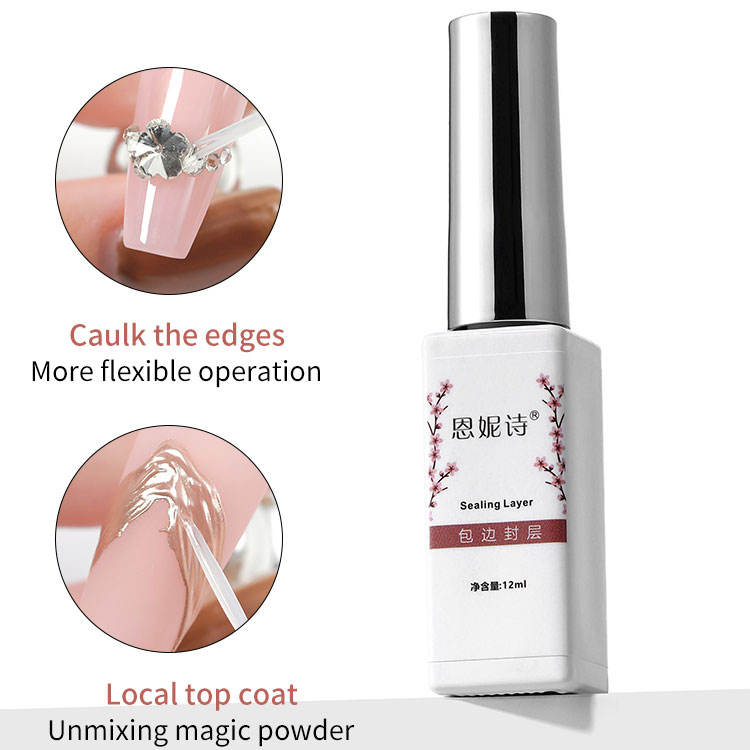 12ml super bright non-stick powder magic mirror powder top glue dipped in powder glue special top glue UV Gel nail art sealant
