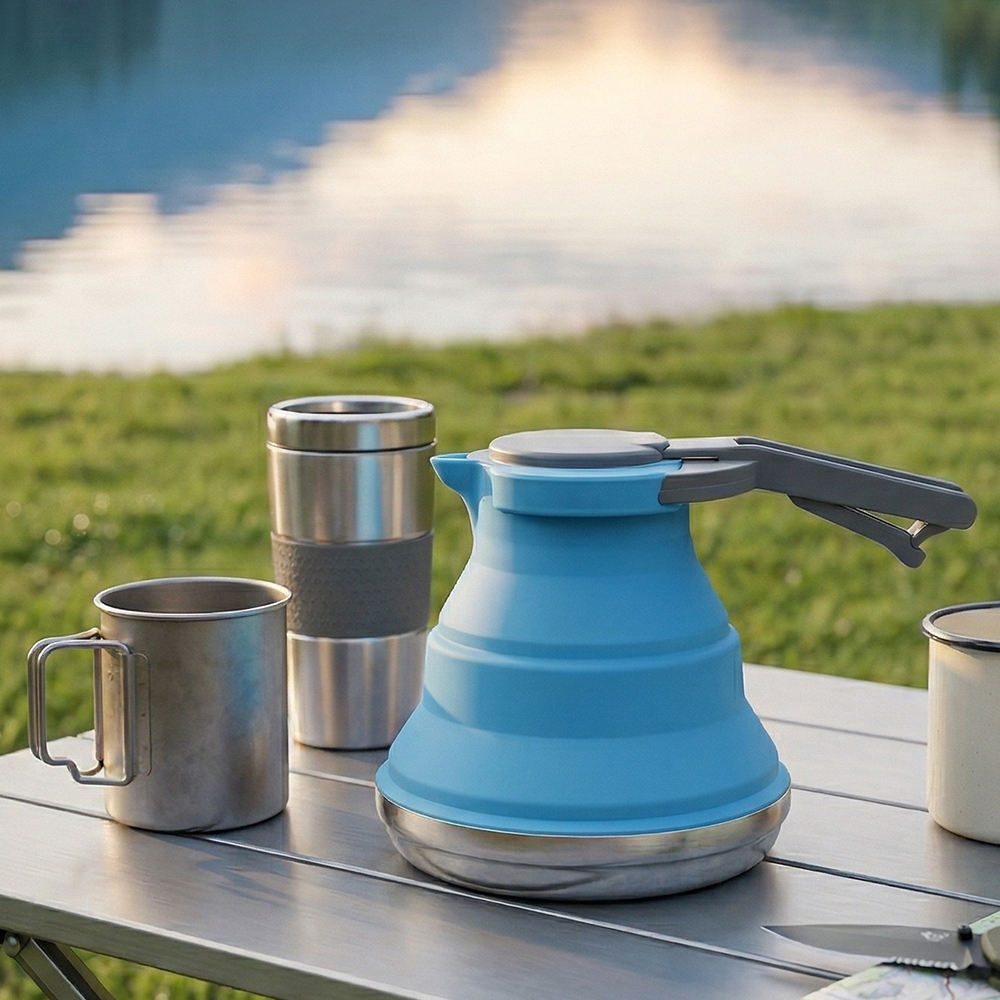 1500ml Leak Proof Foldable Silicone Travel Water Kettle Portable Outdoor Camping Collapsible Kettle - Jiangmen Tops